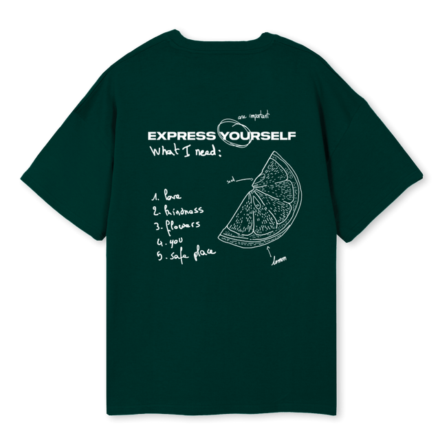 EXPRESS YOURSELF Wild Green Oversized Tee.