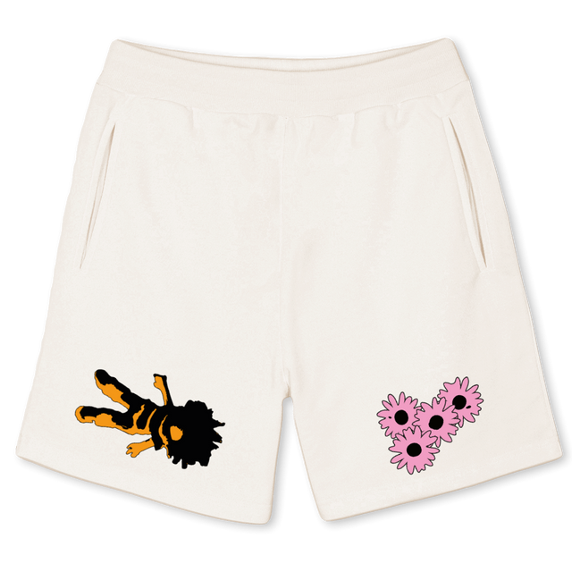 FLOWERBOYSHORT Vintage White Sweatshorts.