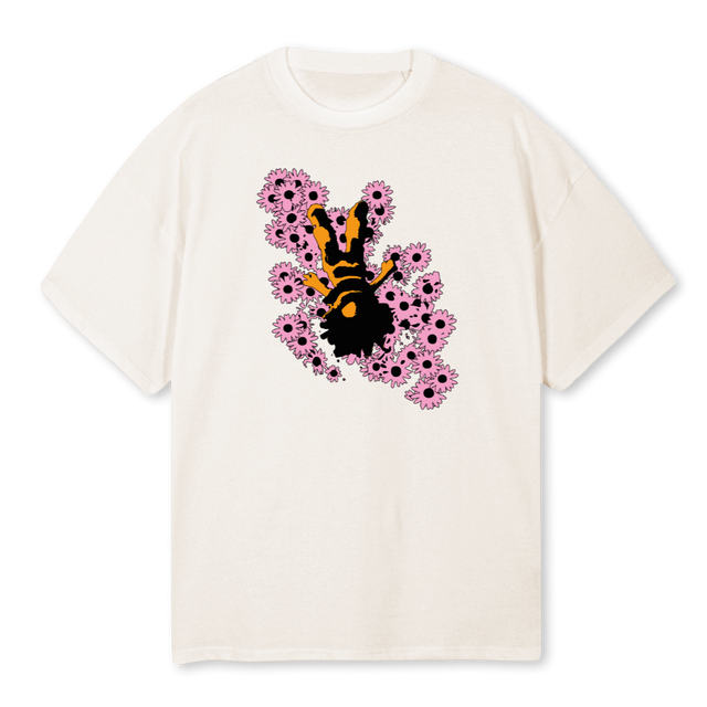 FLOWERBOYTEE Vintage White Oversized Tee.