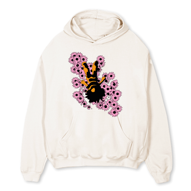 FLOWERBOYHOODIE Vintage White Oversized Hoodie.