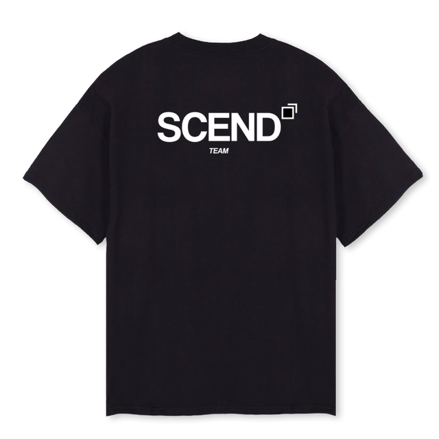 SCENDTEAM Black Oversized Tee.