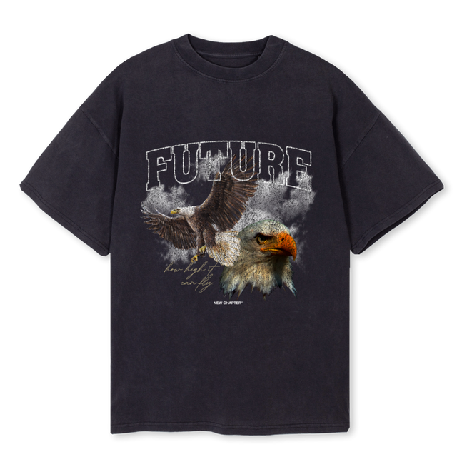 NCFUTURE Vintage Black Oversized Tee.