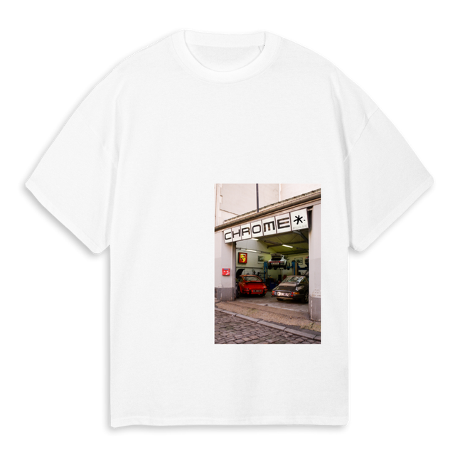 CARCHROME White Oversized Tee.