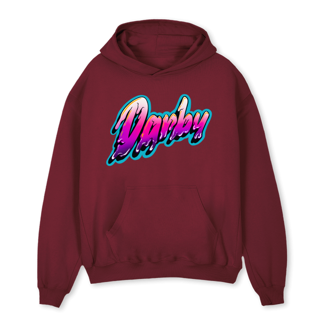 HOODIEBIGLOGO FRONT Burgundy Oversized Hoodie.