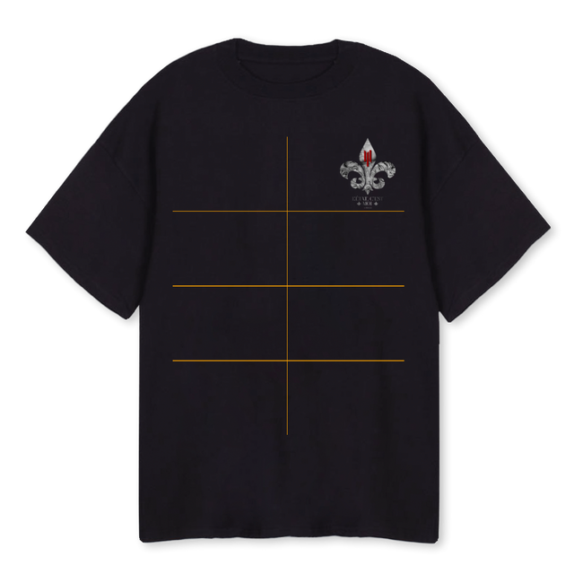 LOUIS XIV Black Oversized Tee.