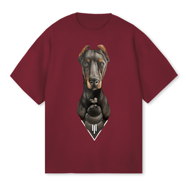 ANUBIS Burgundy Oversized Tee.