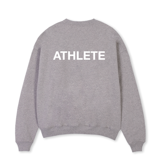 ATHLETE MARL GREY Grey Marl Oversized Crewneck Sweater.