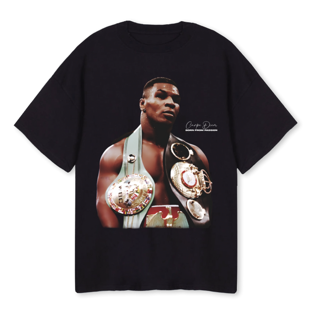 TYSON GRAPHIC FRONT Black Oversized Tee.
