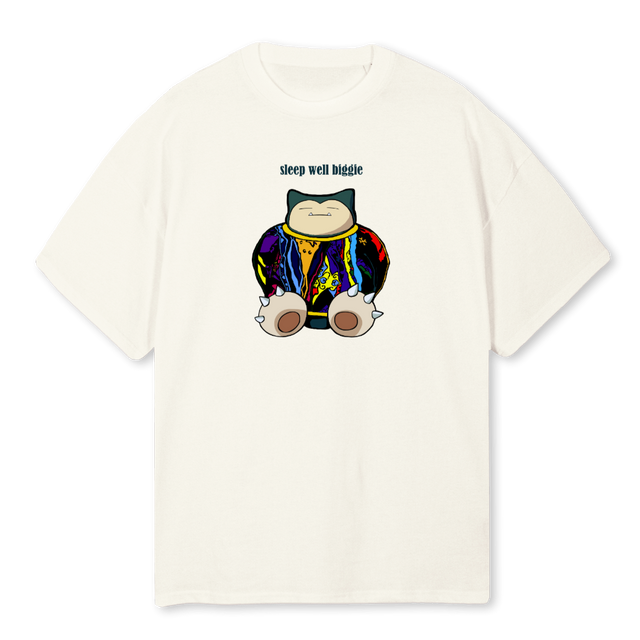 SLEEP WELL BIG LC Cream Oversized Tee.