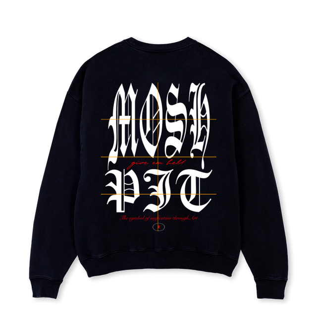 MAYHEM CREWNECK Black Oversized Crewneck Sweater.