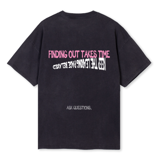 FINDING OUT HS Vintage Black Oversized Tee.