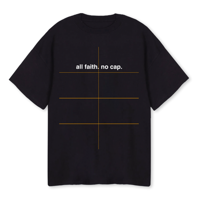 AFNCBLKOVSZVERTWO Black Oversized Tee.