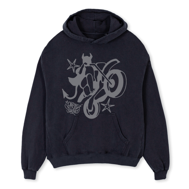 EY Vintage Black Oversized Hoodie.