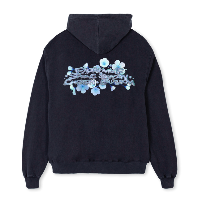 CHERRY BLOSSOM HOO Vintage Black Oversized Hoodie.
