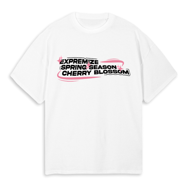 CHERRY BLOSSOM WHIT White Oversized Tee.