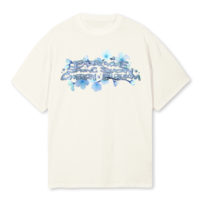 CHERRY BLOSSOM CREA Cream Oversized Tee.
