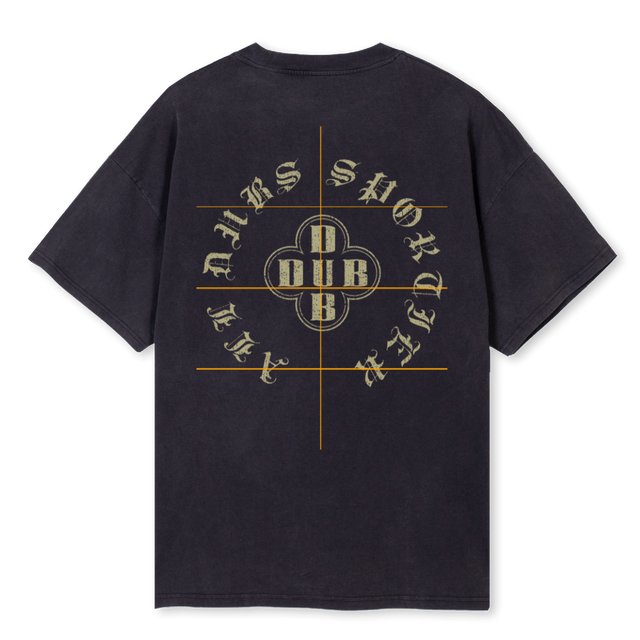 ALL DUBS RON Vintage Black Oversized Tee.