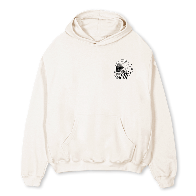 SKELHOODIE Vintage White Oversized Hoodie.