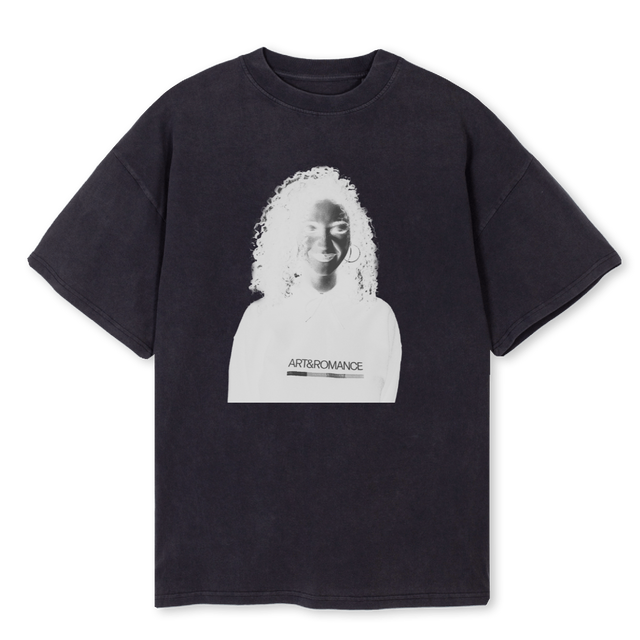 ARTETROMANCE BLACKTW Vintage Black Oversized Tee.
