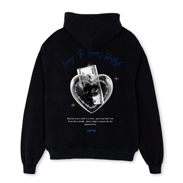 NBA OFG Black Oversized Zipped Hoodie.