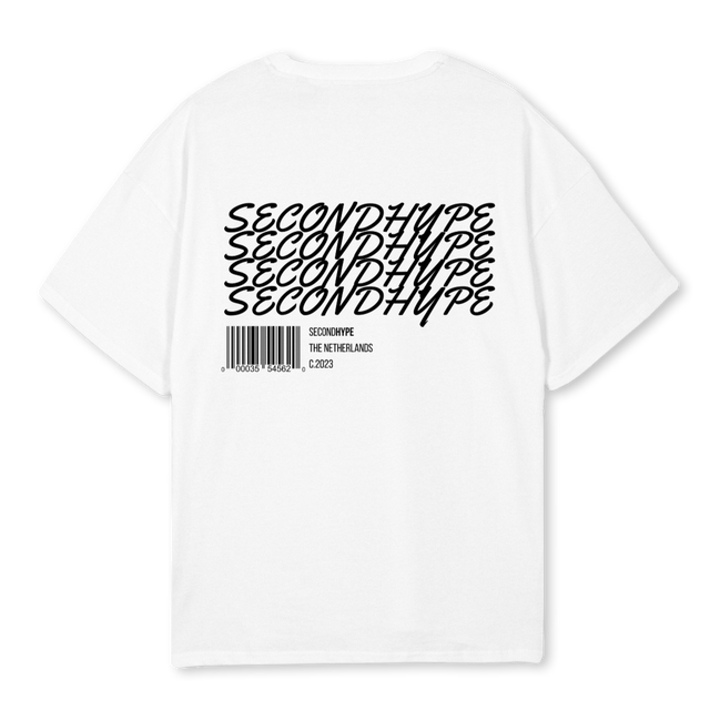 BARCODE SEC WHIT White Oversized Tee.