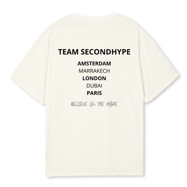 BELIEVE IN THE HYPE Cream Oversized Tee.