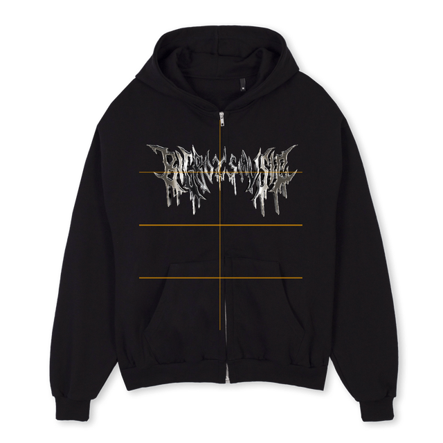 BBM ZIPPERO Black Oversized Zipped Hoodie.