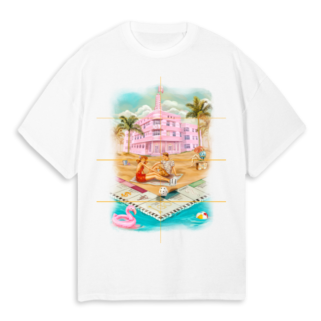 MIAMI MONOPOLY White Oversized Tee.