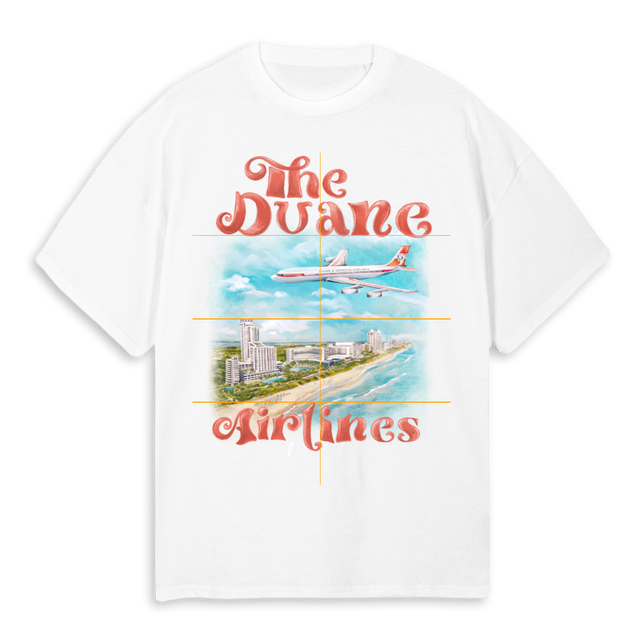 DUANE AIRLINES White Oversized Tee.
