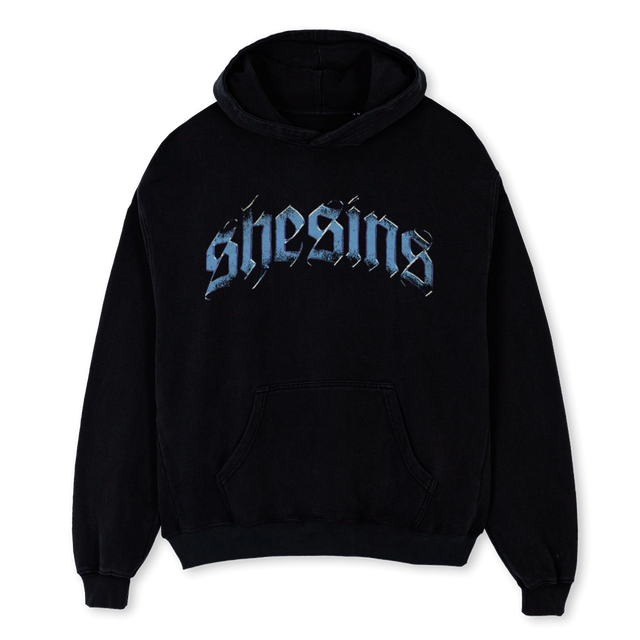 SNRS BLKH Black Oversized Hoodie.