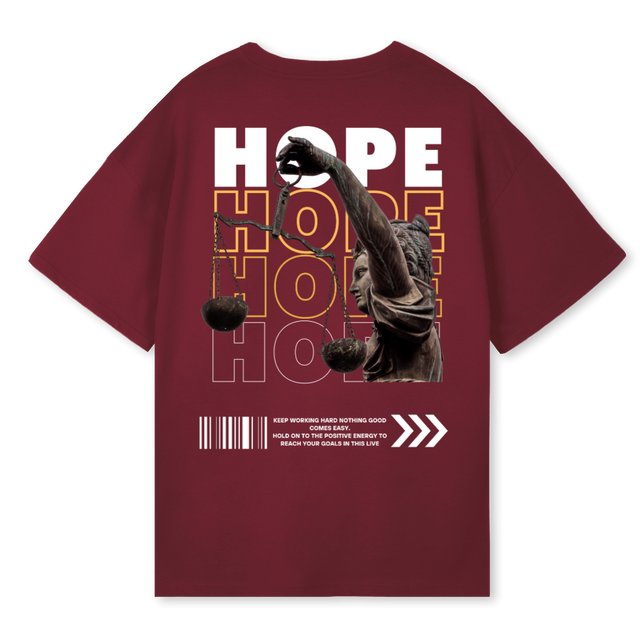 HOPEKIT Burgundy Oversized Tee.
