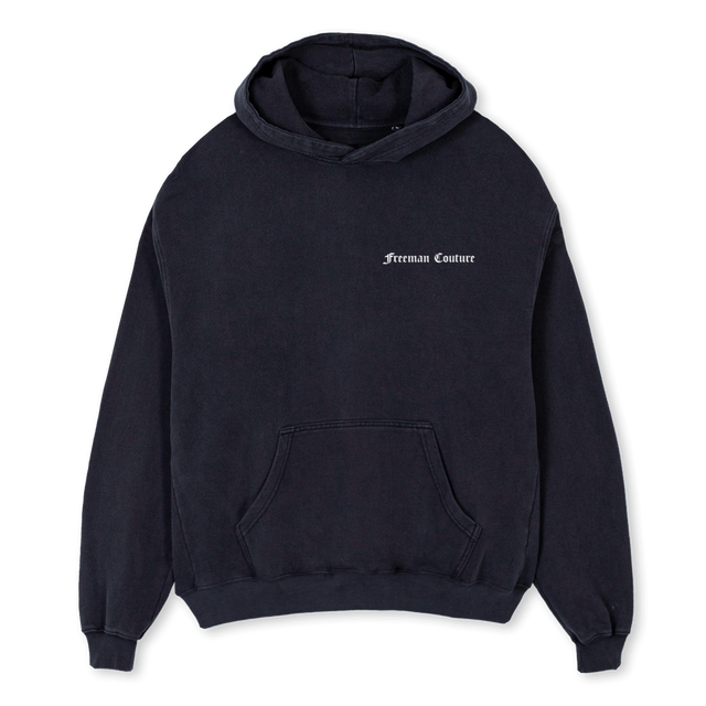 FREEMANS Vintage Black Oversized Hoodie.