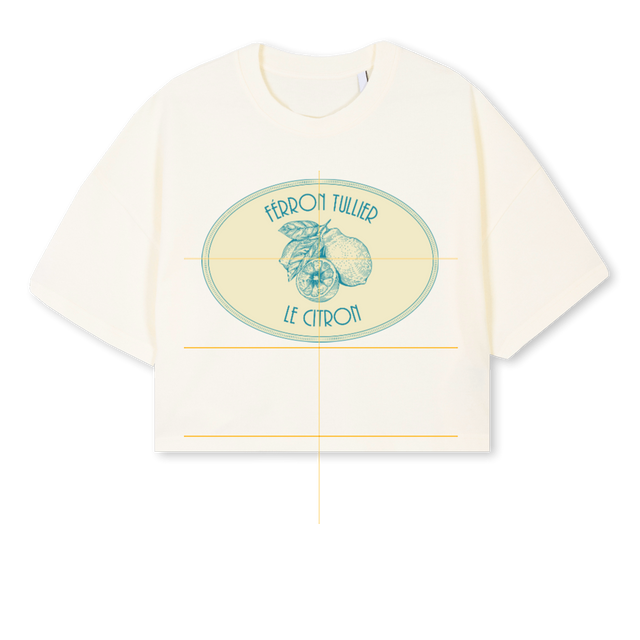 CROPPED ZIT Cream Cropped Oversized Tee.