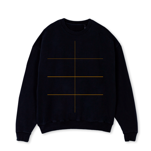 CHINATOWNJ Black Oversized Crewneck Sweater.