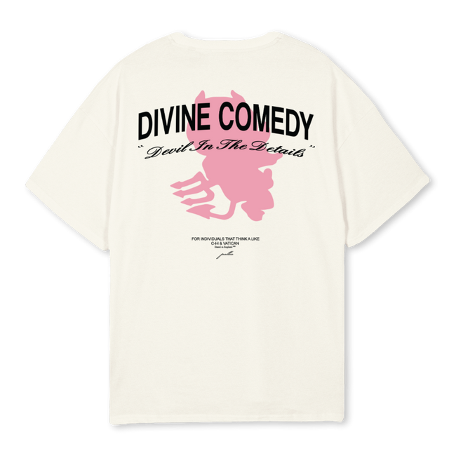 DIVINE COMDEY Cream Oversized Tee.