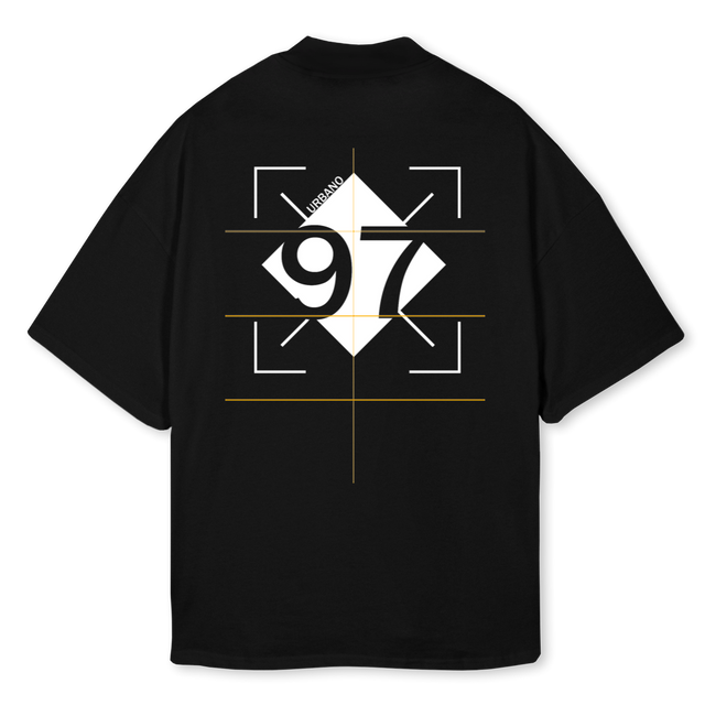 URBAN Black Oversized Mock Neck Tee.