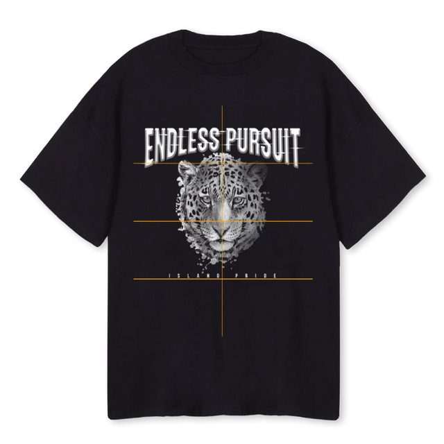 ENDDLESS LION Black Oversized Tee.