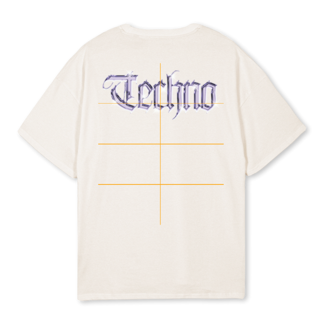 TECHNOFLOWERS Vintage White Oversized Tee.