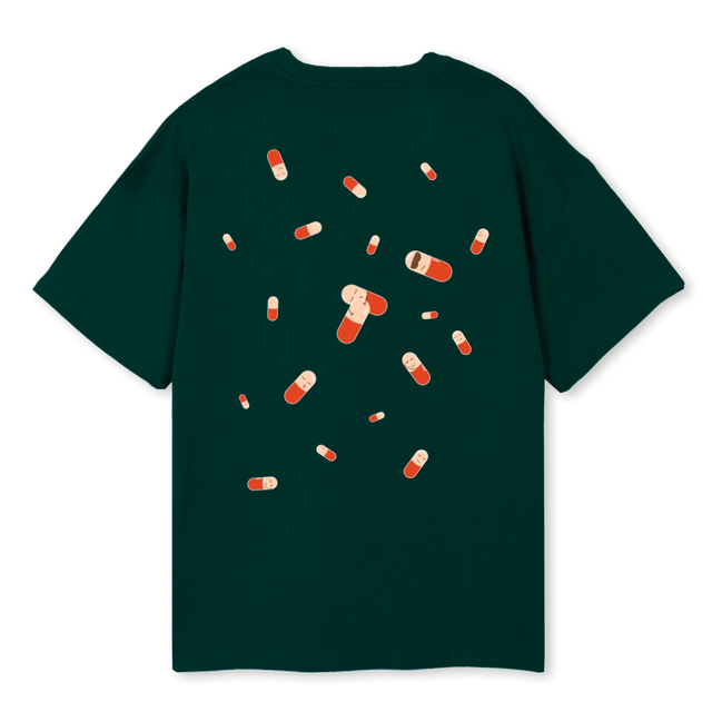 VTWO SLEEPING PILLS Wild Green Oversized Tee.