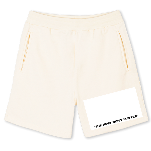 REST DONT MATTER B Cream Sweatshorts.