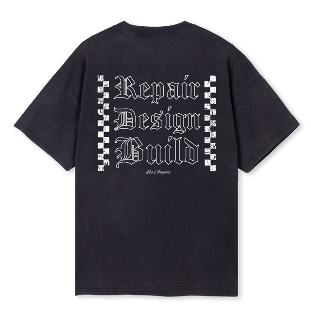 OLDENG Vintage Black Oversized Tee.