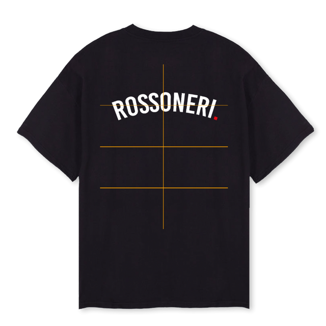 ROSSONERIUNOO Black Oversized Tee.