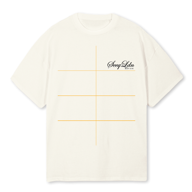 THE BAYSIX Cream Oversized Tee.