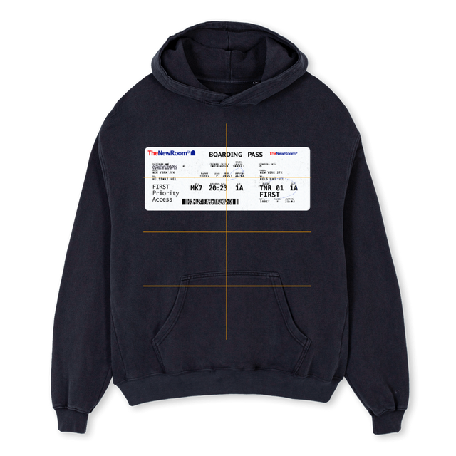 BOARDINGTNR Vintage Black Oversized Hoodie.
