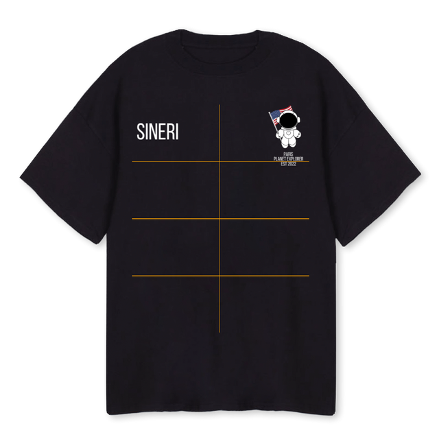 P EXPLR MN SHIRT Black Oversized Tee.