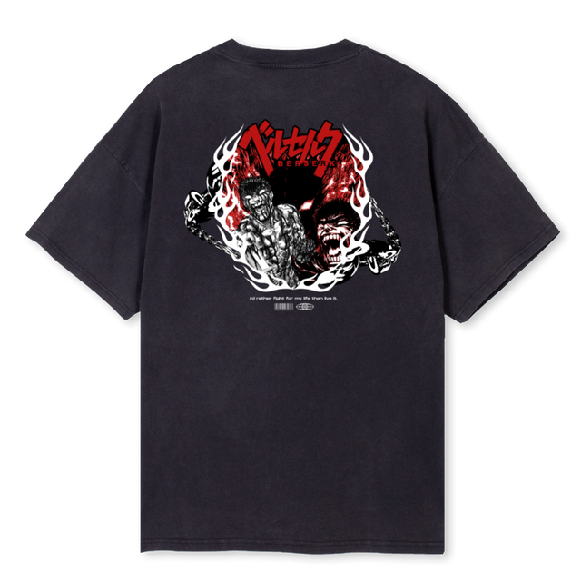 BERSERK Vintage Black Oversized Tee.