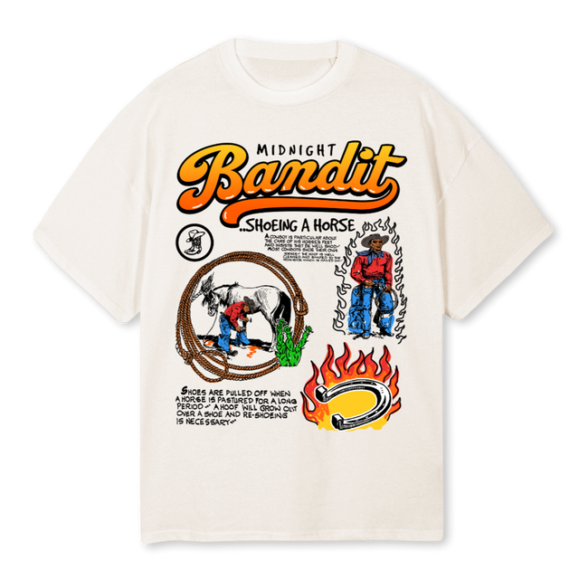 SHOEING Vintage White Oversized Tee.