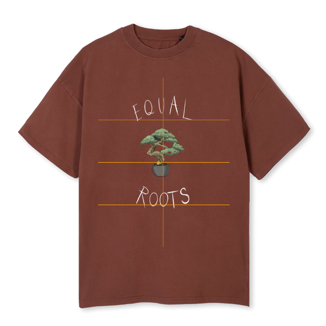 EQUAL ROOTS TREE Vintage Brown Oversized Tee.