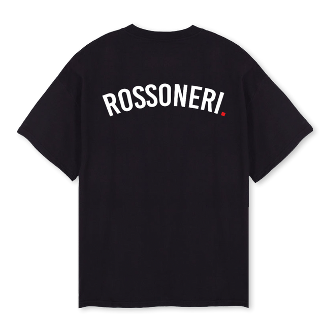 ROSSONERIONE Black Oversized Tee.