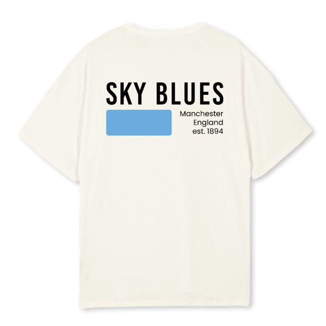 SKYBLUESTWO Cream Oversized Tee.